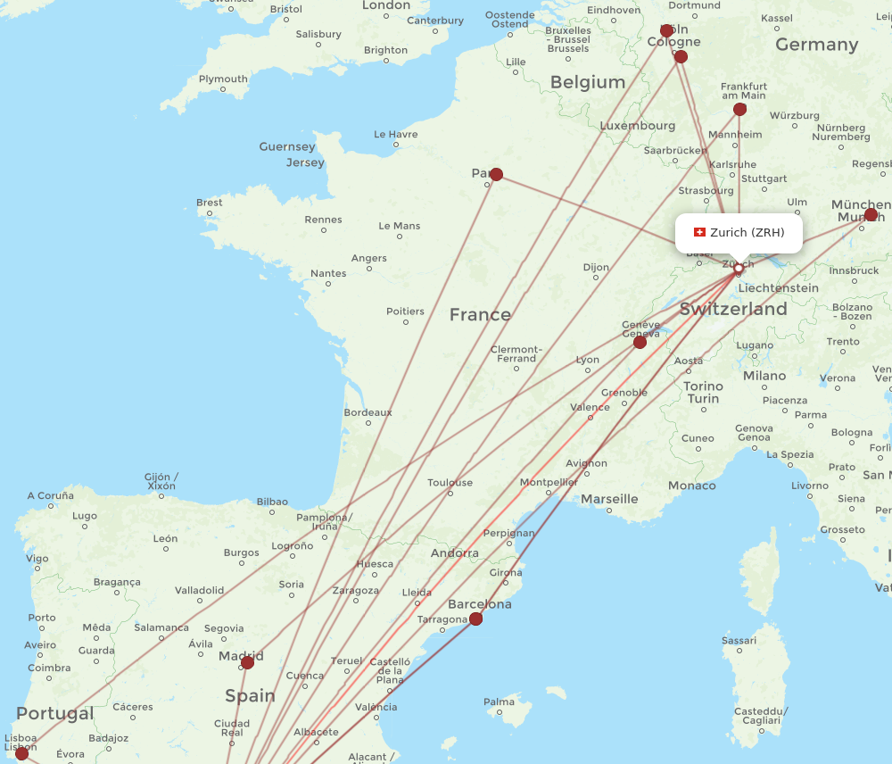 AGP-ZRH flight routes
