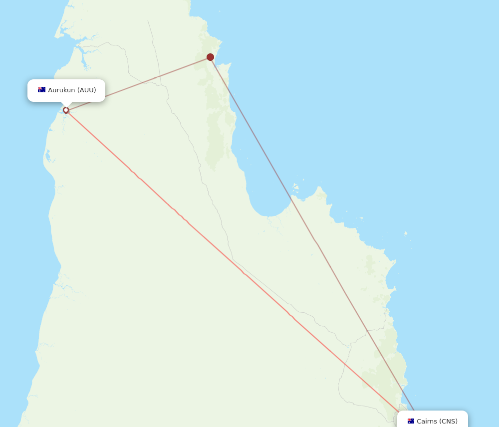 AUU-CNS flight routes