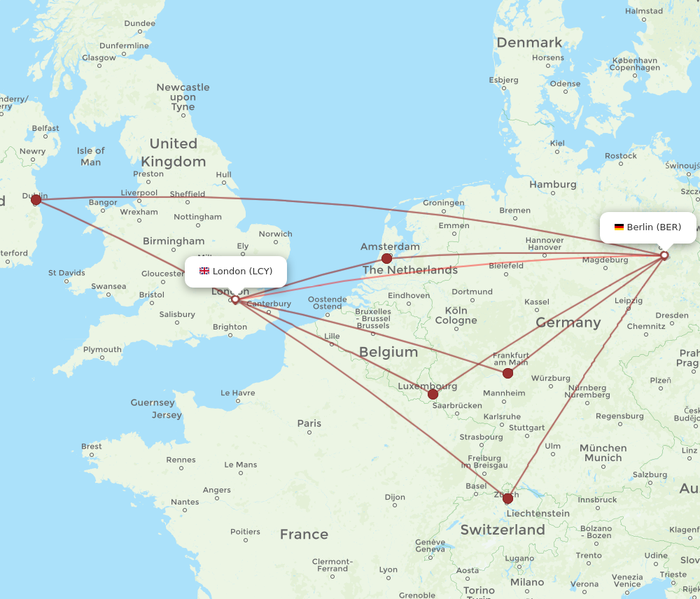 BER-LCY flight routes