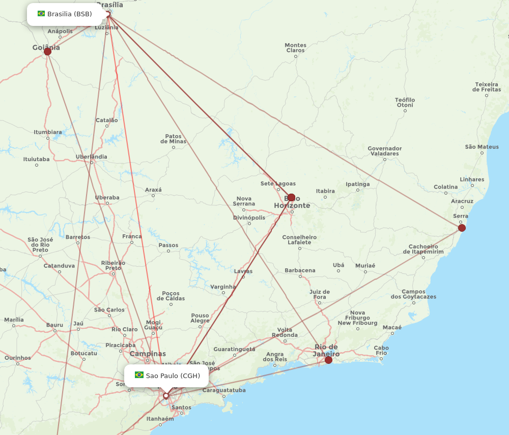 CGH-BSB flight routes
