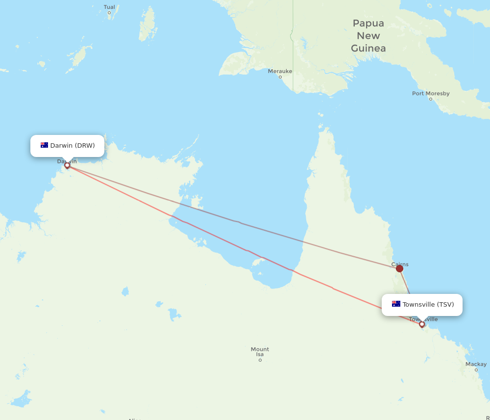 DRW-TSV flight routes