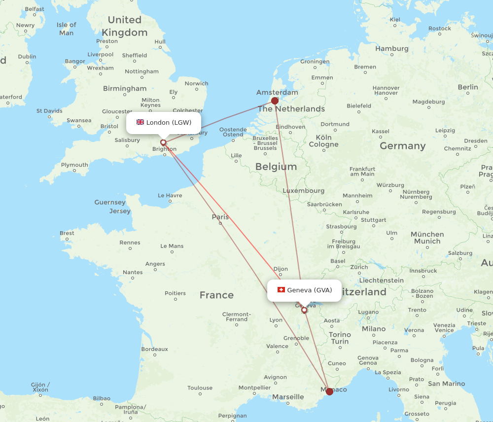 GVA-LGW flight routes