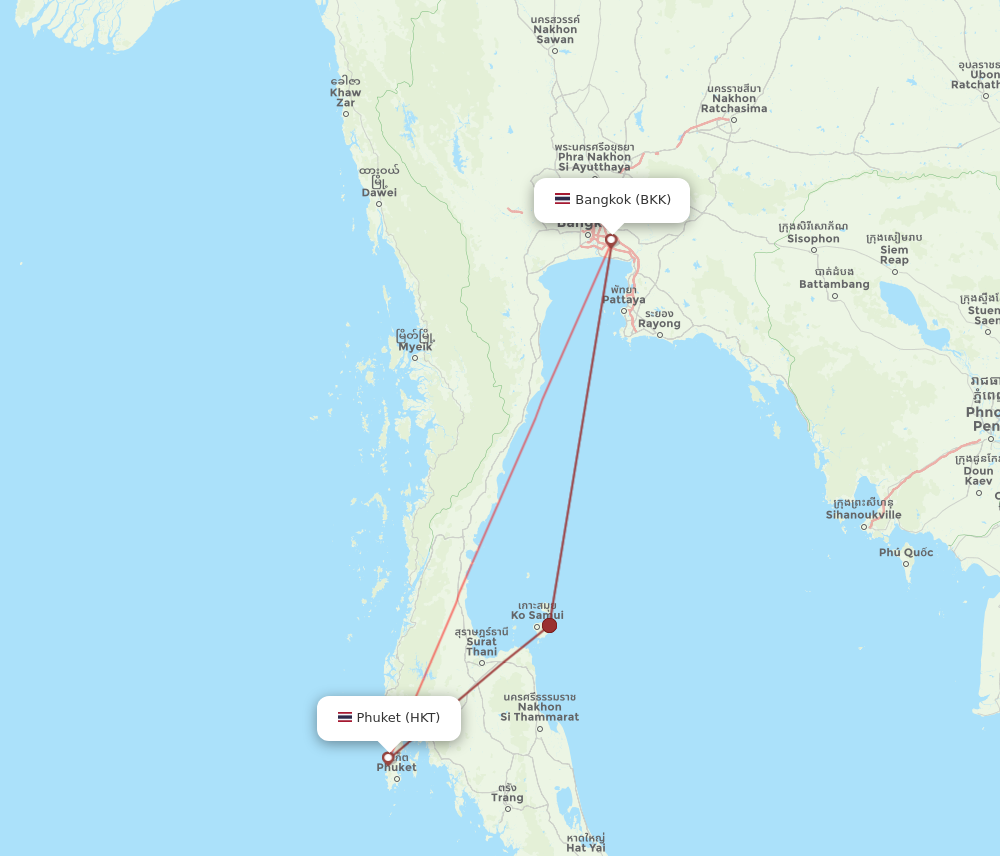 HKT-BKK flight routes