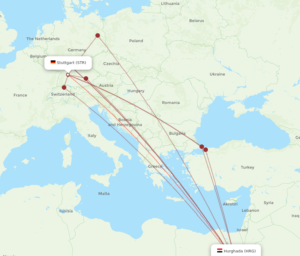 HRG-STR flight routes