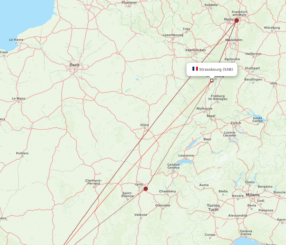 TLS-SXB flight routes