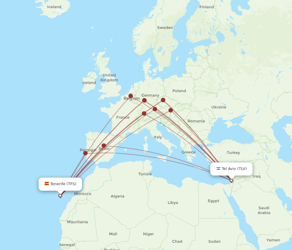 TLV-TFS flight routes