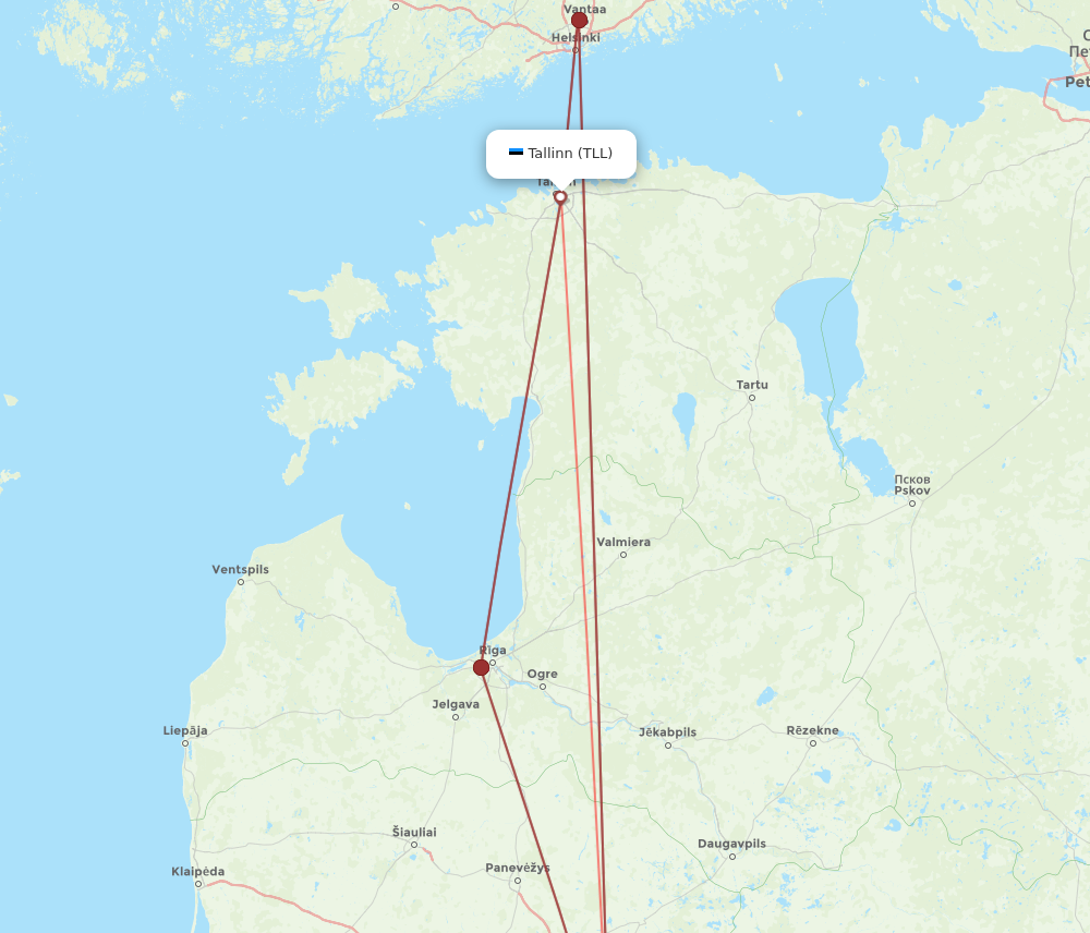 VNO-TLL flight routes
