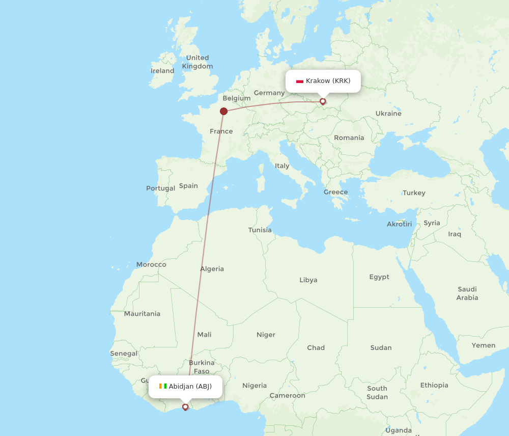 Flights From Abidjan To Krakow ABJ To KRK Flight Routes