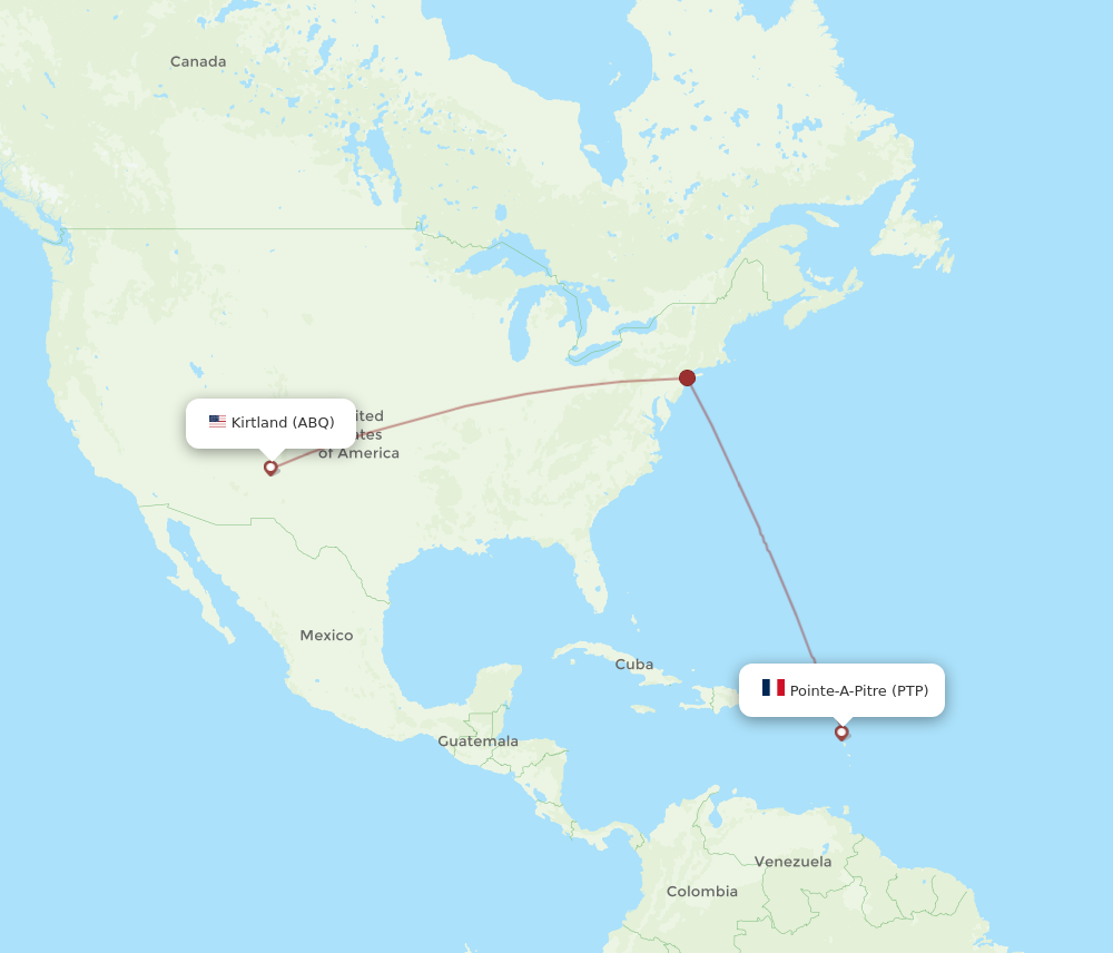 Flights From Pointe A Pitre To Albuquerque Ptp To Abq Flight Routes