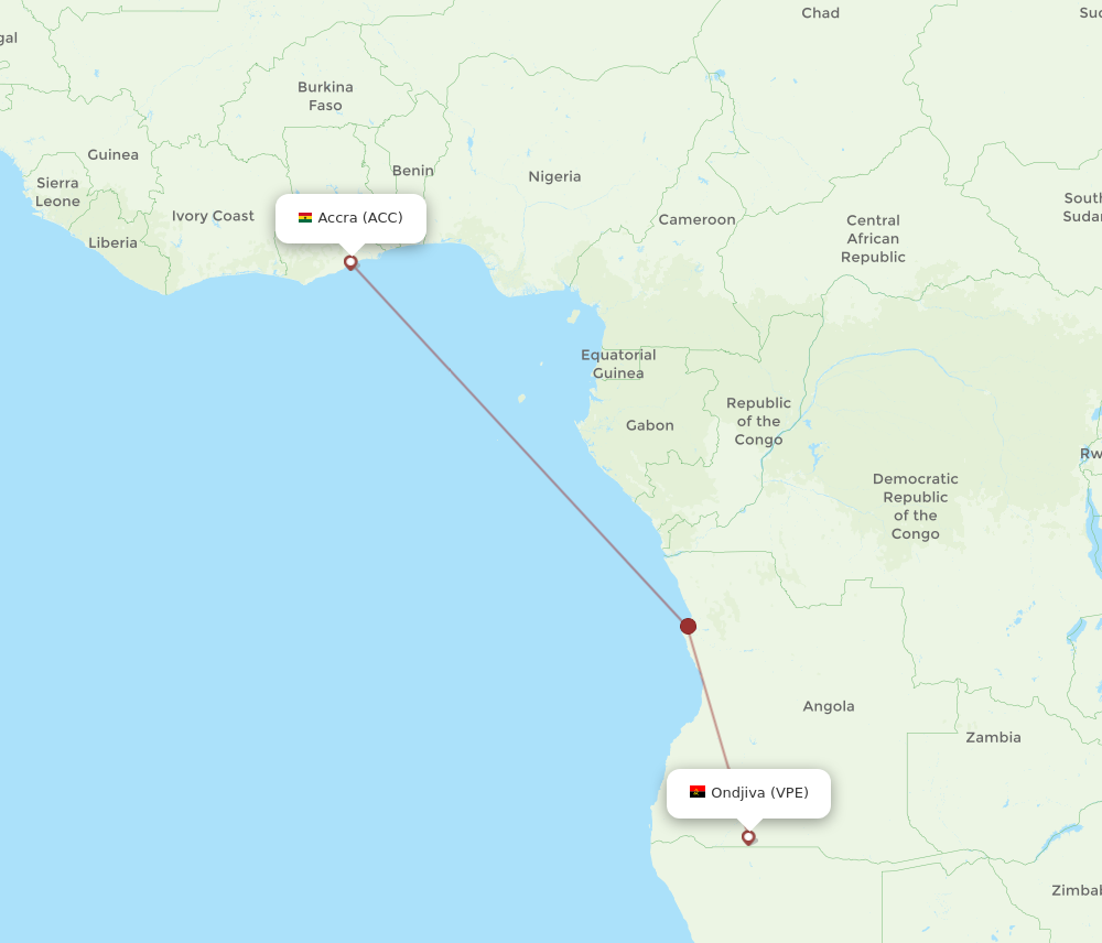 Flights From Ongiva To Accra VPE To ACC Flight Routes