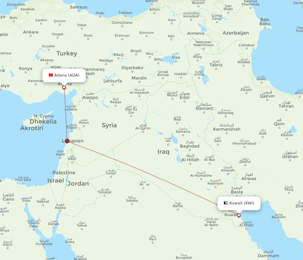 Flights From Adana To Kuwait Ada To Kwi Flight Routes