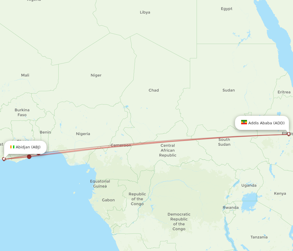 All Flight Routes From Addis Ababa To Abidjan Add To Abj Flight Routes