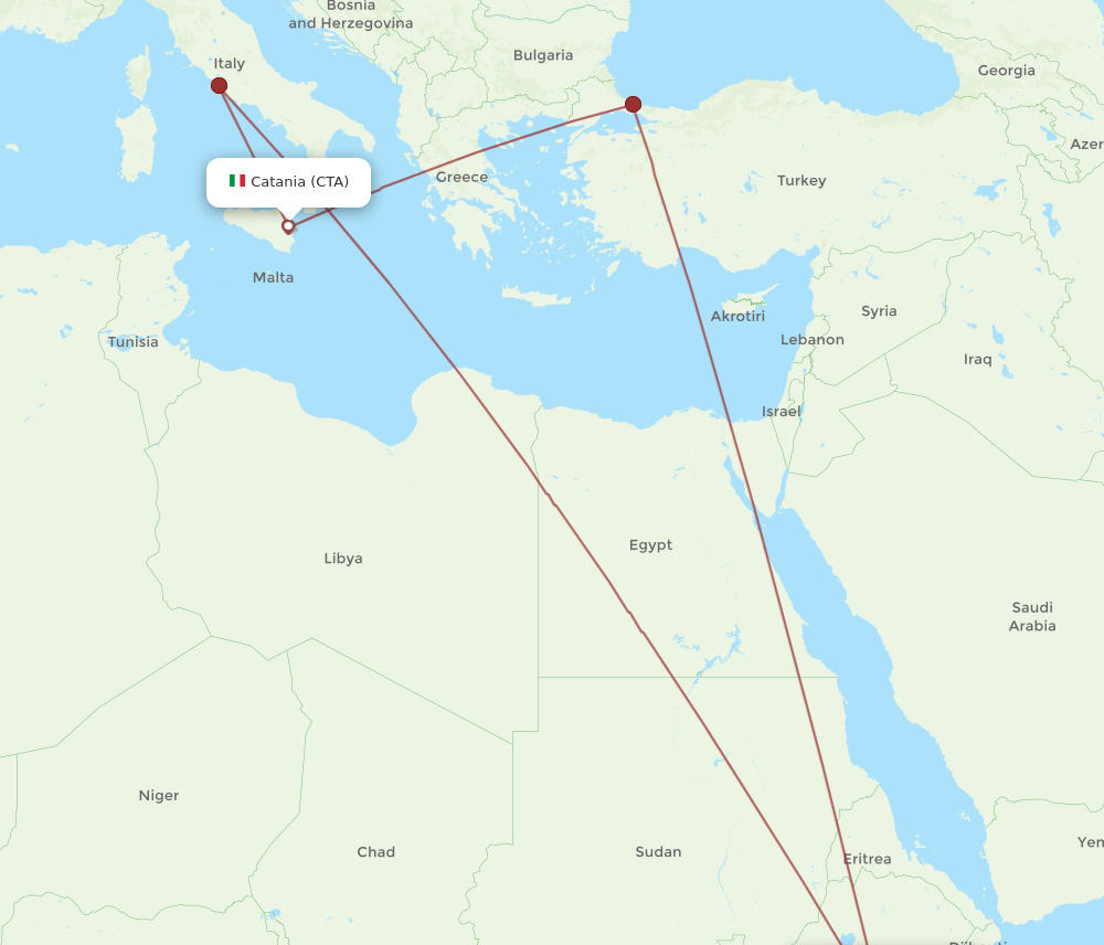 All Flight Routes From Addis Ababa To Catania Add To Cta Flight Routes