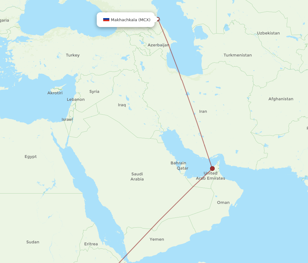 All Flight Routes From Addis Ababa To Makhachkala ADD To MCX Flight