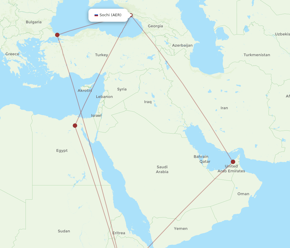 All Flight Routes From Adler Sochi To Addis Ababa AER To ADD Flight