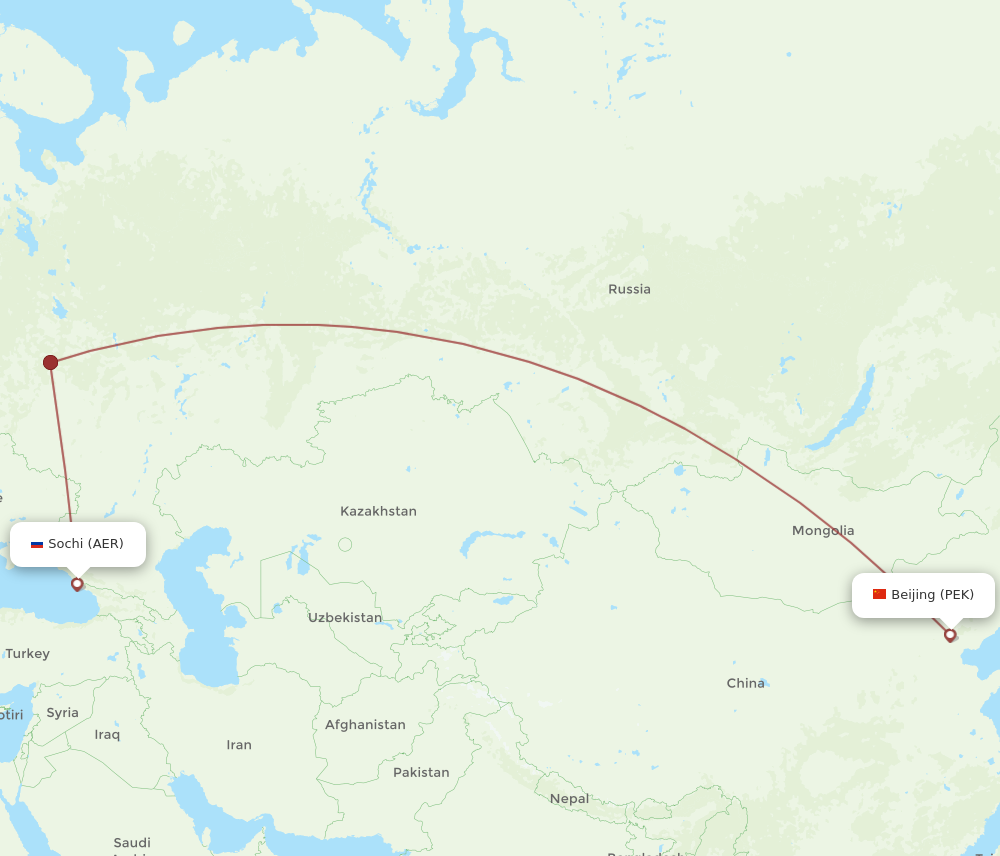 All Flight Routes From Adler Sochi To Beijing AER To PEK Flight Routes