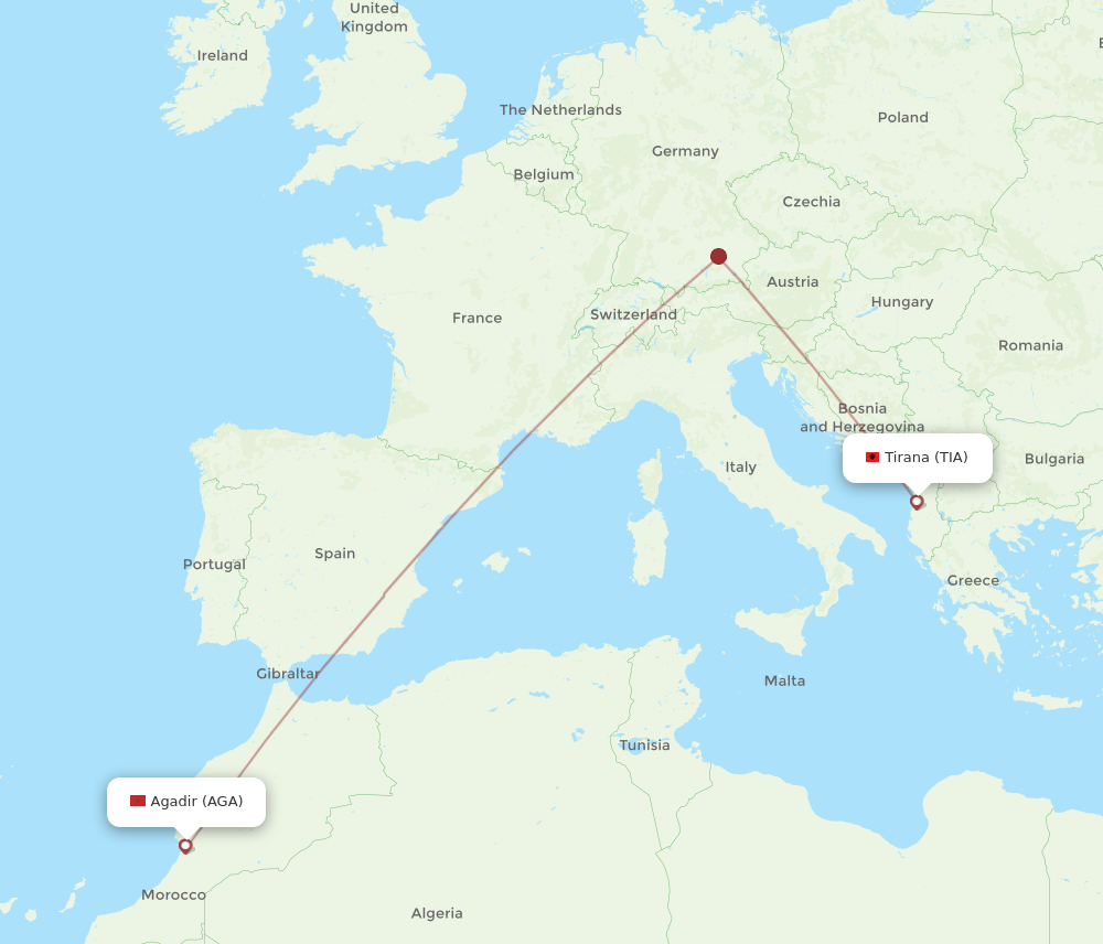 Flights From Tirana To Agadir Tia To Aga Flight Routes