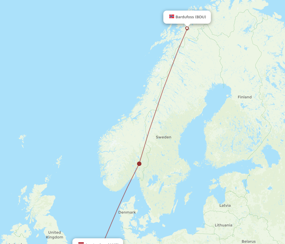 All Flight Routes From Amsterdam To Bardufoss Ams To Bdu Flight Routes