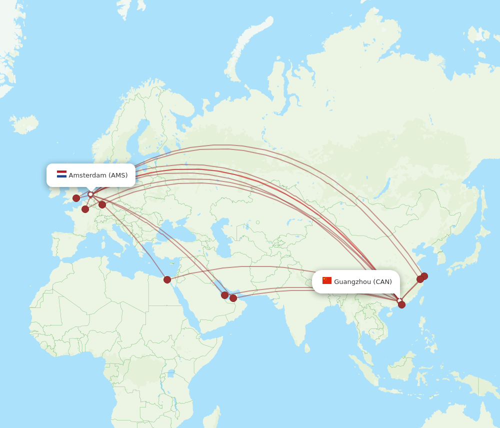 All Flight Routes From Amsterdam To Guangzhou Ams To Can Flight Routes