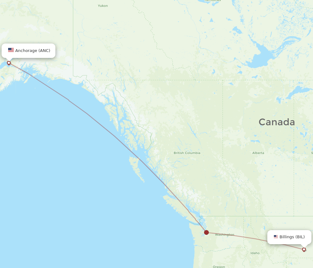 Flights From Anchorage To Billings Anc To Bil Flight Routes