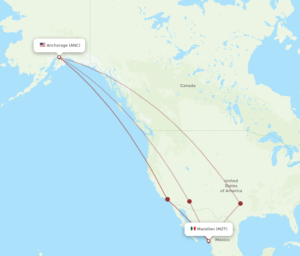 Flights From Anchorage To Mazatlan Anc To Mzt Flight Routes