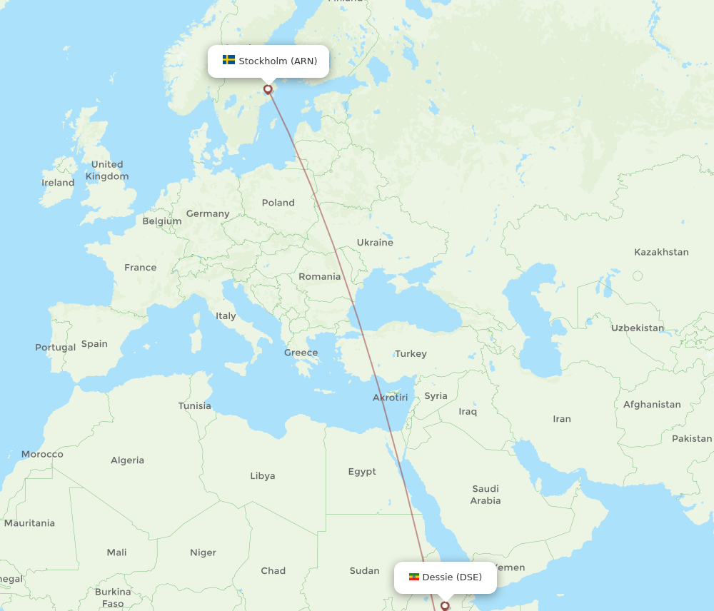 Flights From Dessie To Stockholm Dse To Arn Flight Routes