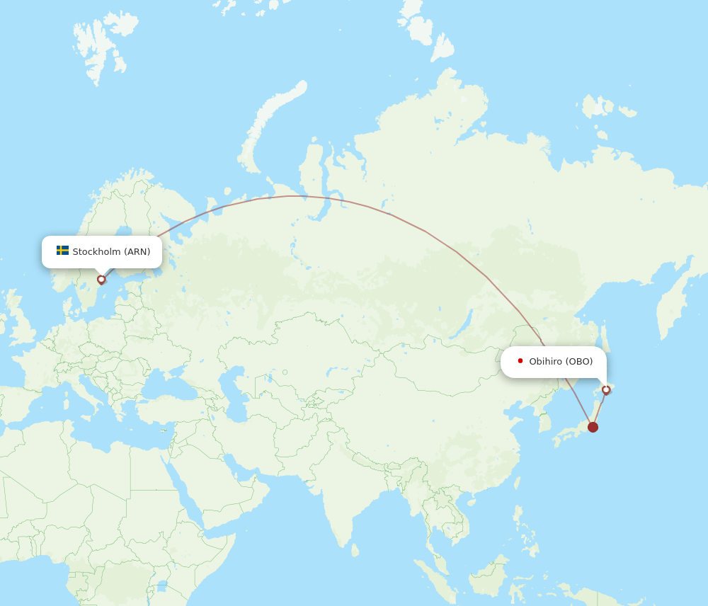 All Flight Routes From Obihiro To Stockholm OBO To ARN Flight Routes