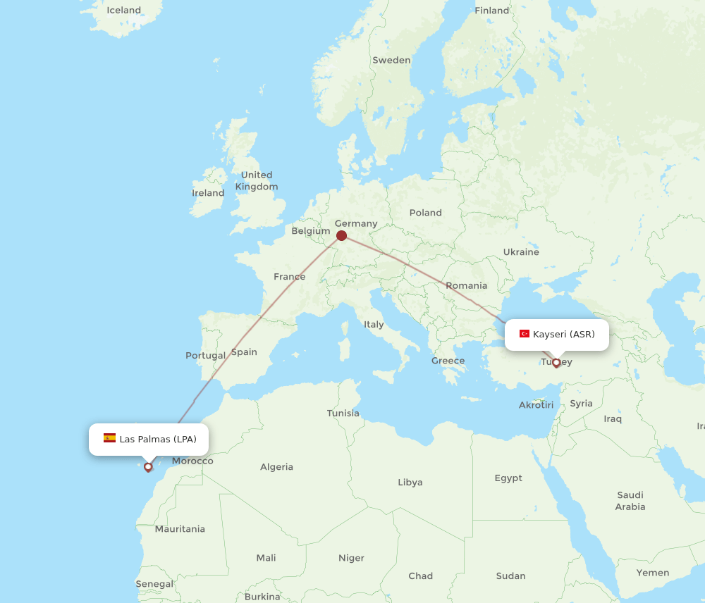 Flights From Las Palmas To Kayseri Lpa To Asr Flight Routes