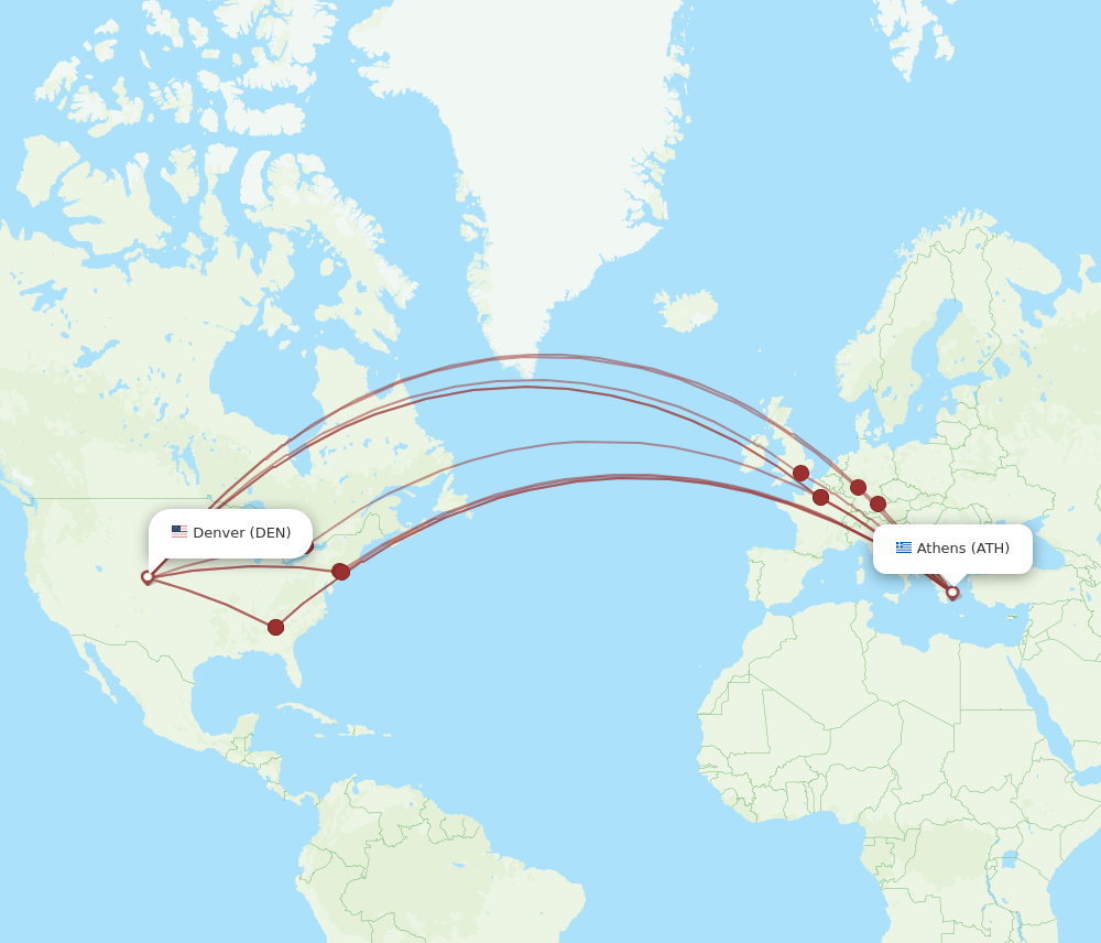 All Flight Routes From Athens To Denver Ath To Den Flight Routes