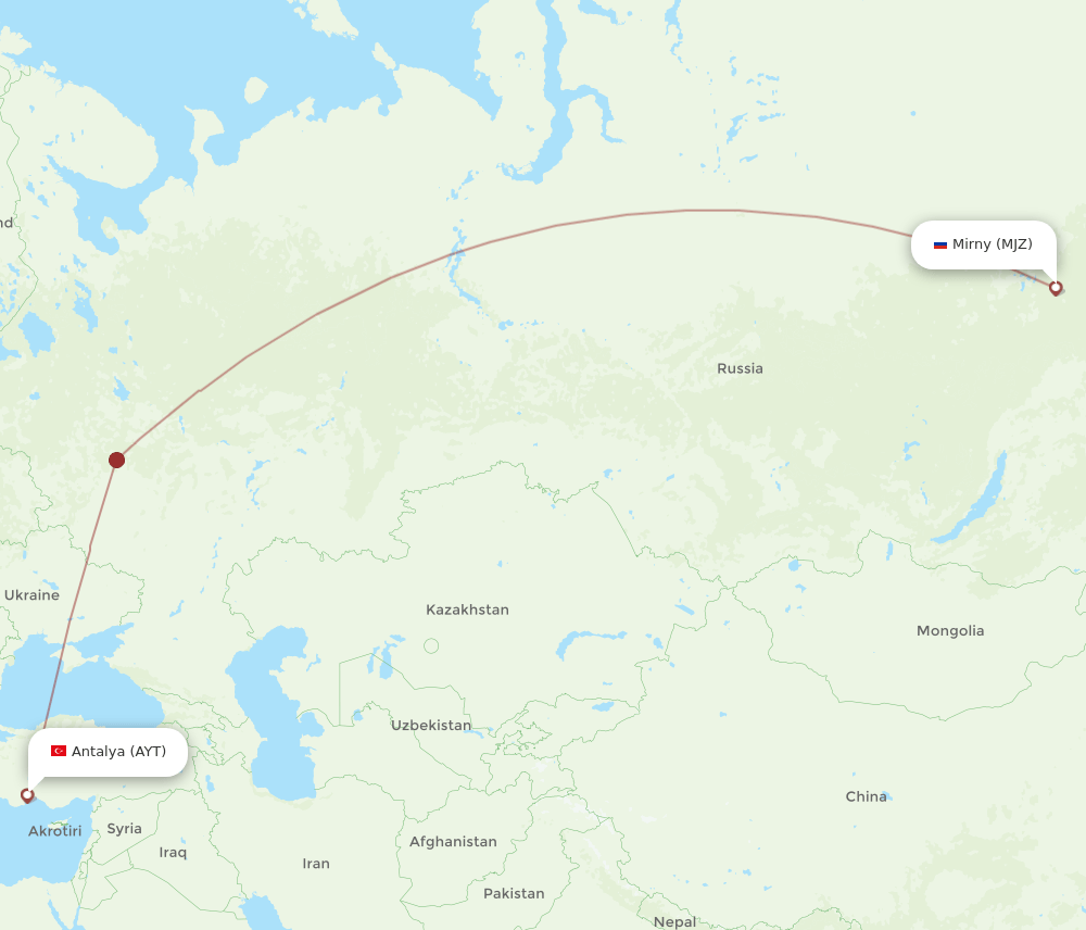 Flights From Mirnyj To Antalya Mjz To Ayt Flight Routes