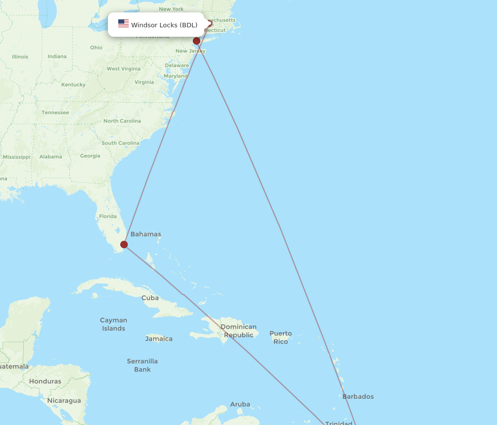 All Flight Routes From Hartford To Georgetown Bdl To Geo Flight Routes