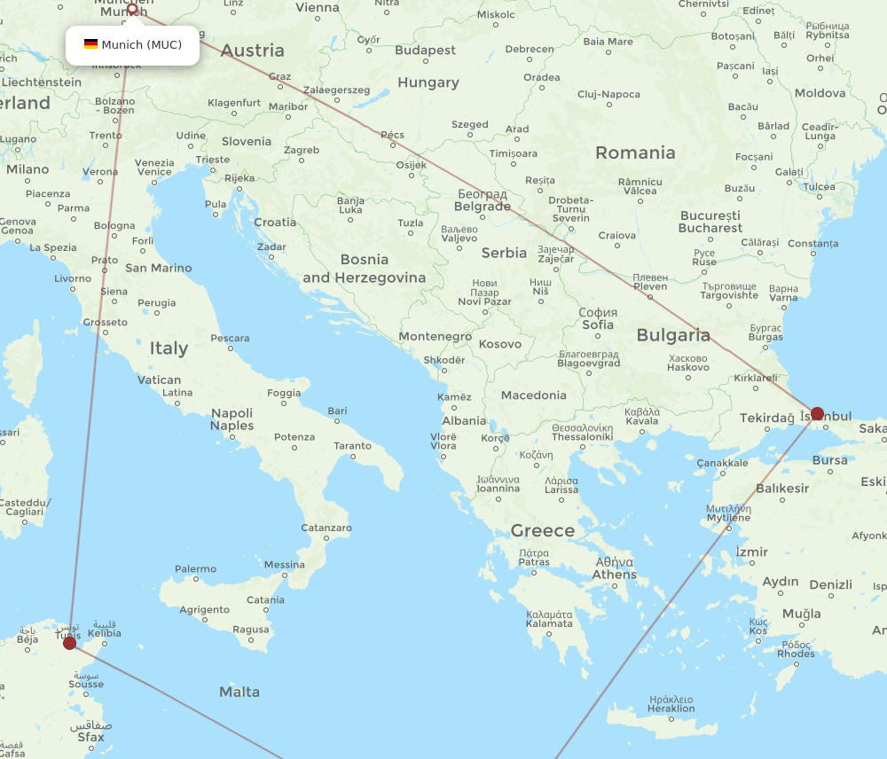 Flights From Benghazi To Munich BEN To MUC Flight Routes