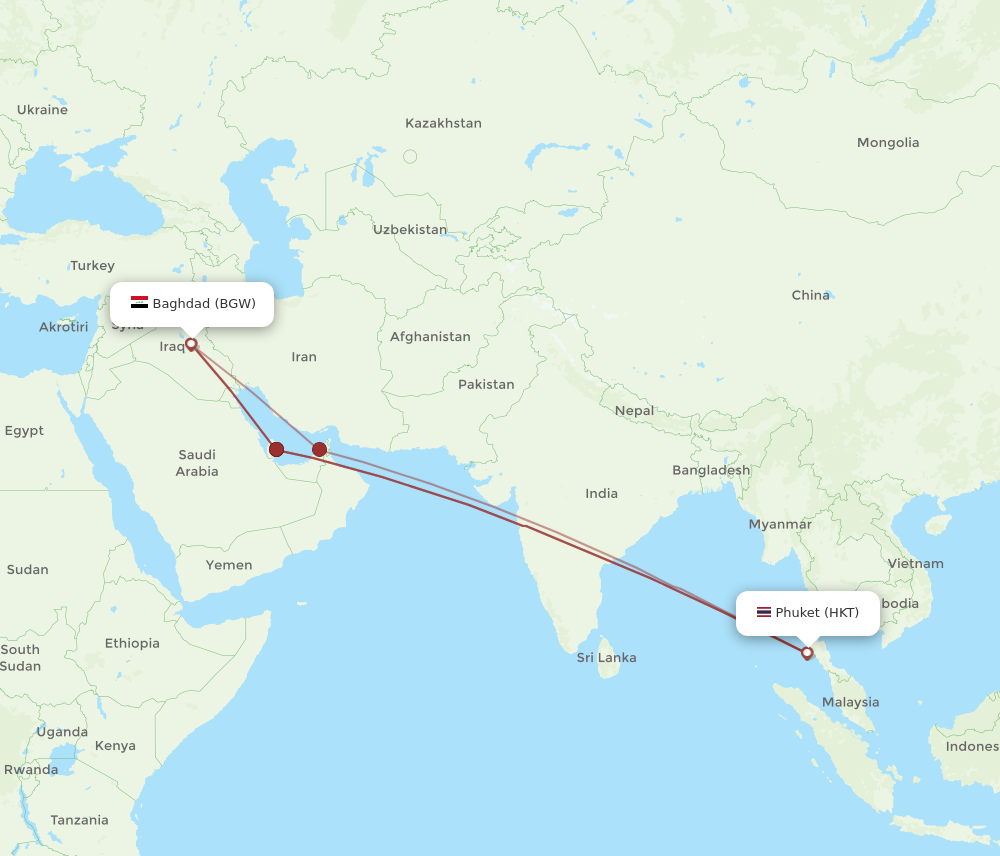 Flights From Baghdad To Phuket Bgw To Hkt Flight Routes