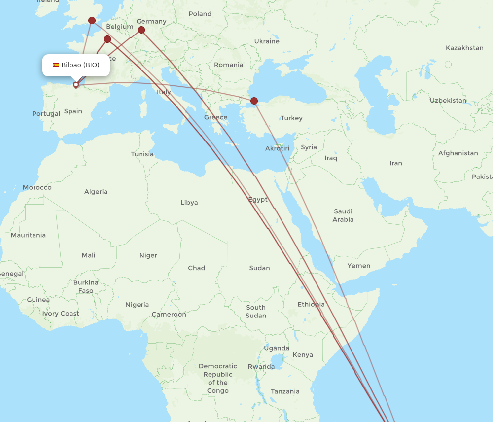 Flights From Bilbao To Mauritius Bio To Mru Flight Routes