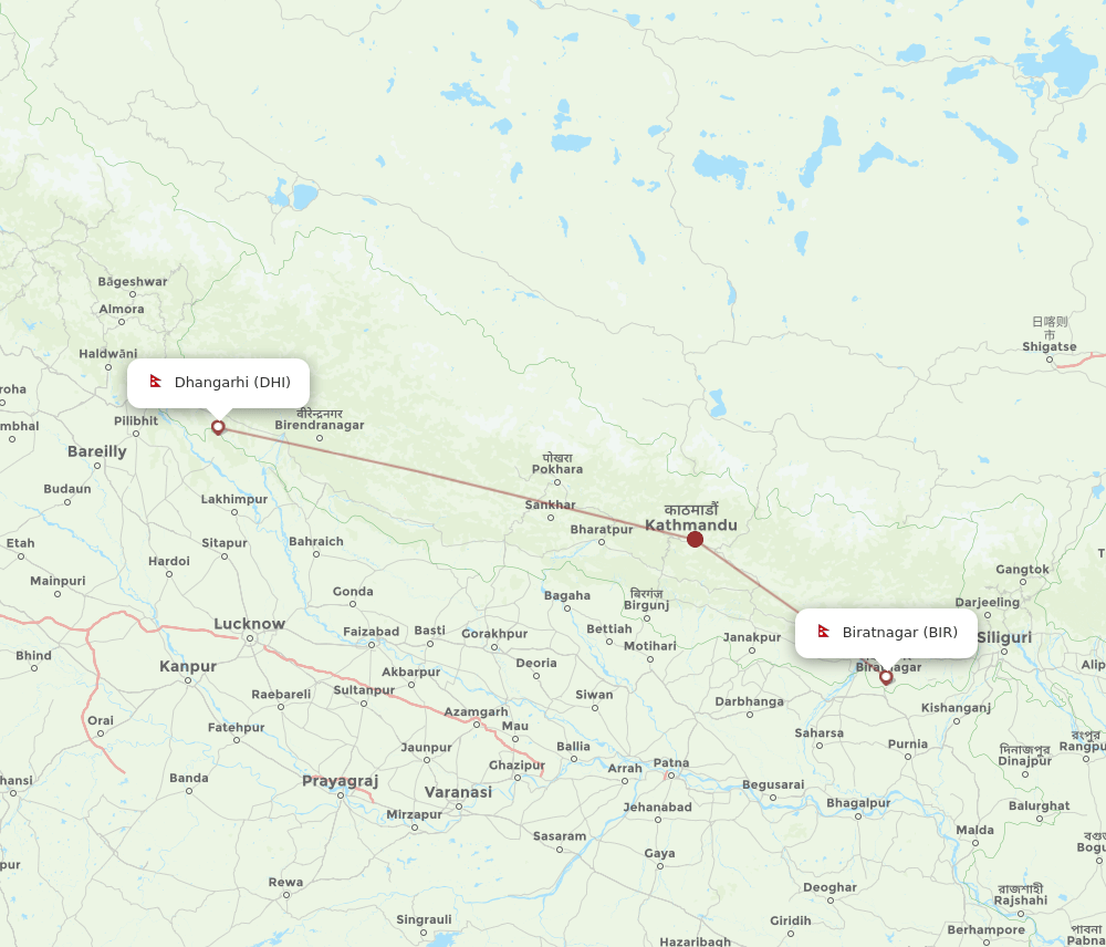 BIR-DHI flight routes