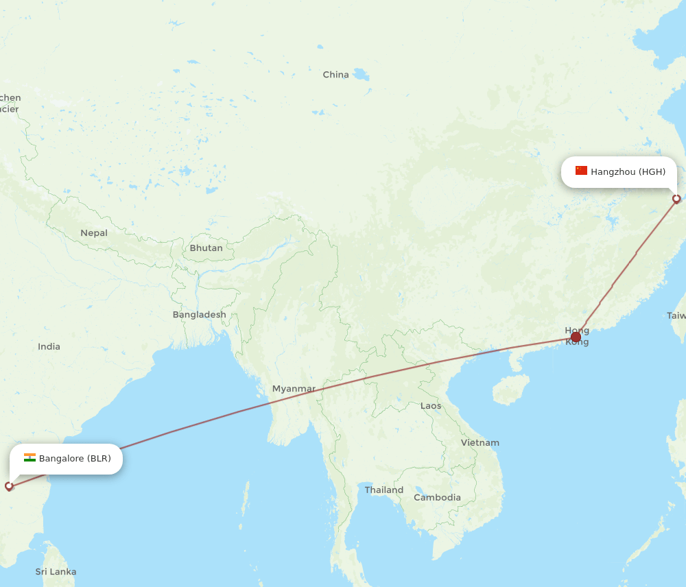 All Flight Routes From Bengaluru To Hangzhou Blr To Hgh Flight Routes