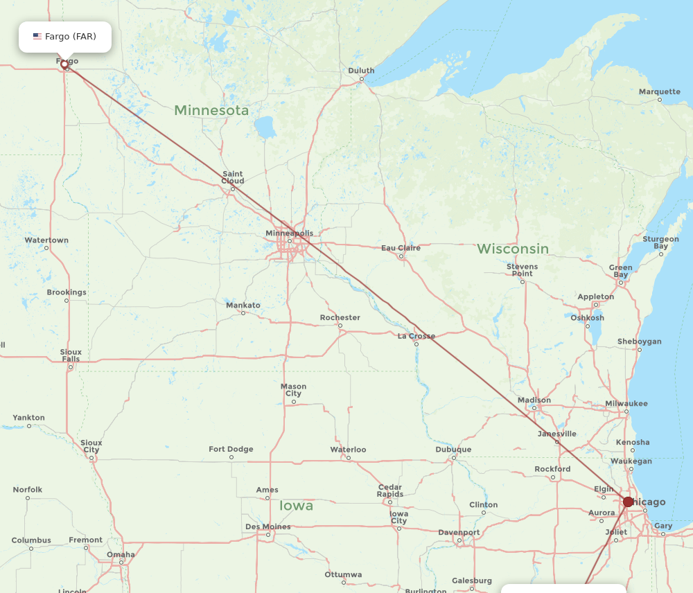 Flights From Bloomington To Fargo Bmi To Far Flight Routes