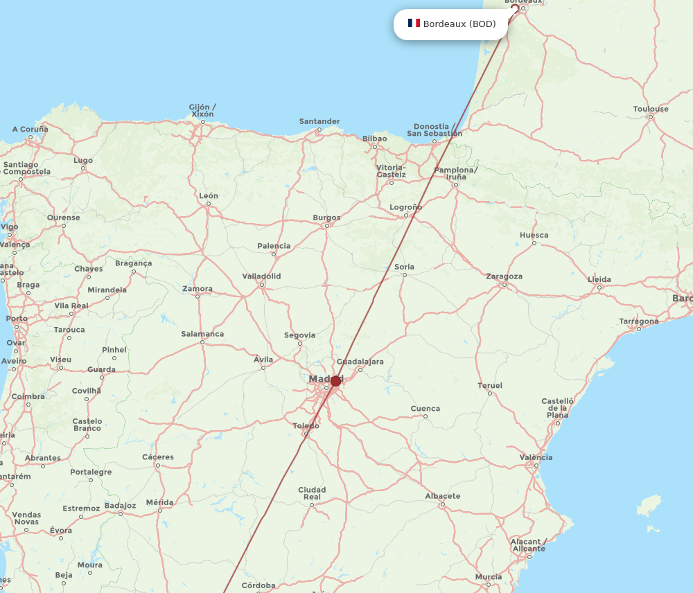 Flights From Bordeaux To Jerez De La Frontera BOD To XRY Flight Routes