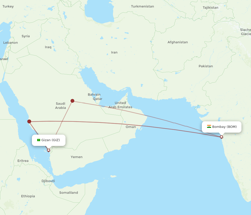 Flights From Mumbai To Jazan BOM To GIZ Flight Routes