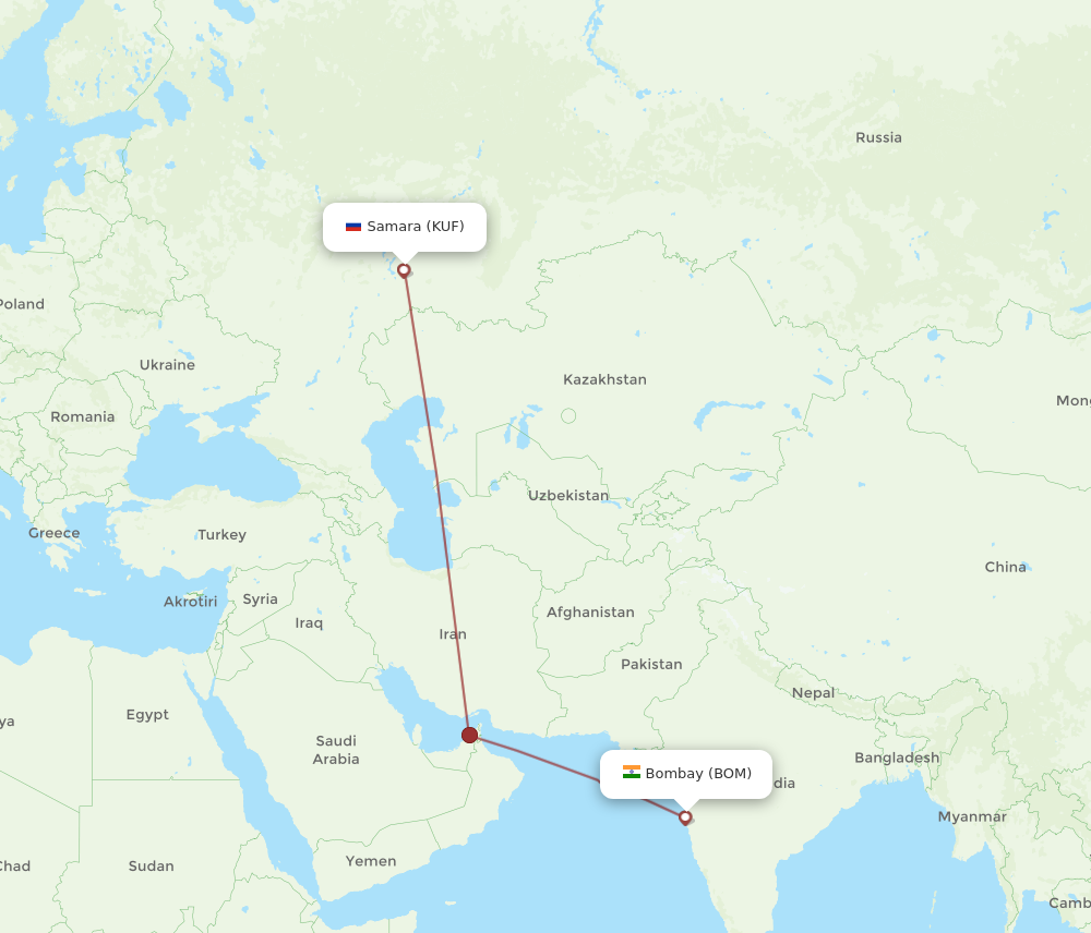 Flights From Mumbai To Samara Bom To Kuf Flight Routes