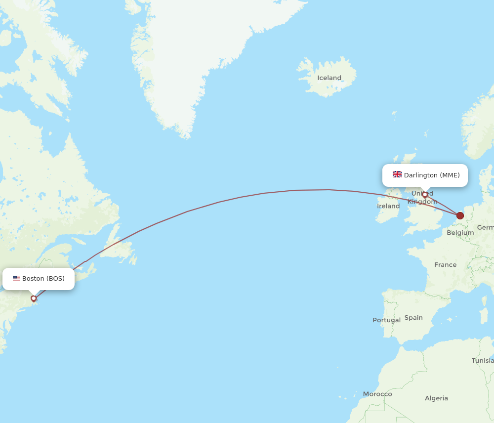 Flights From Boston To Durham Tees Valley Bos To Mme Flight Routes