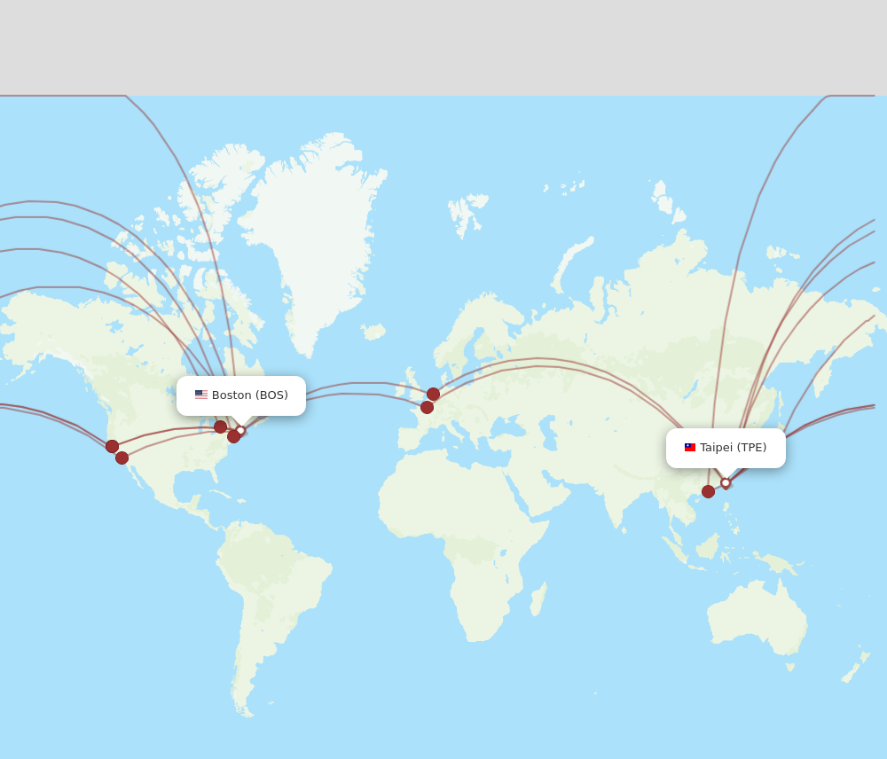 All Flight Routes From Boston To Taipei Bos To Tpe Flight Routes