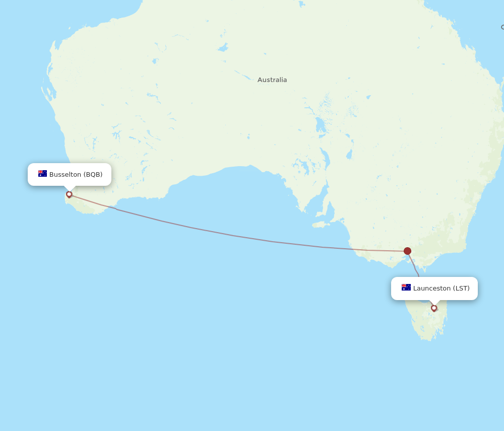 All Flight Routes From Busselton To Launceston Bqb To Lst Flight Routes