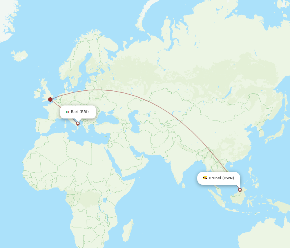 Flights From Bari To Bandar Seri Begawan Bri To Bwn Flight Routes