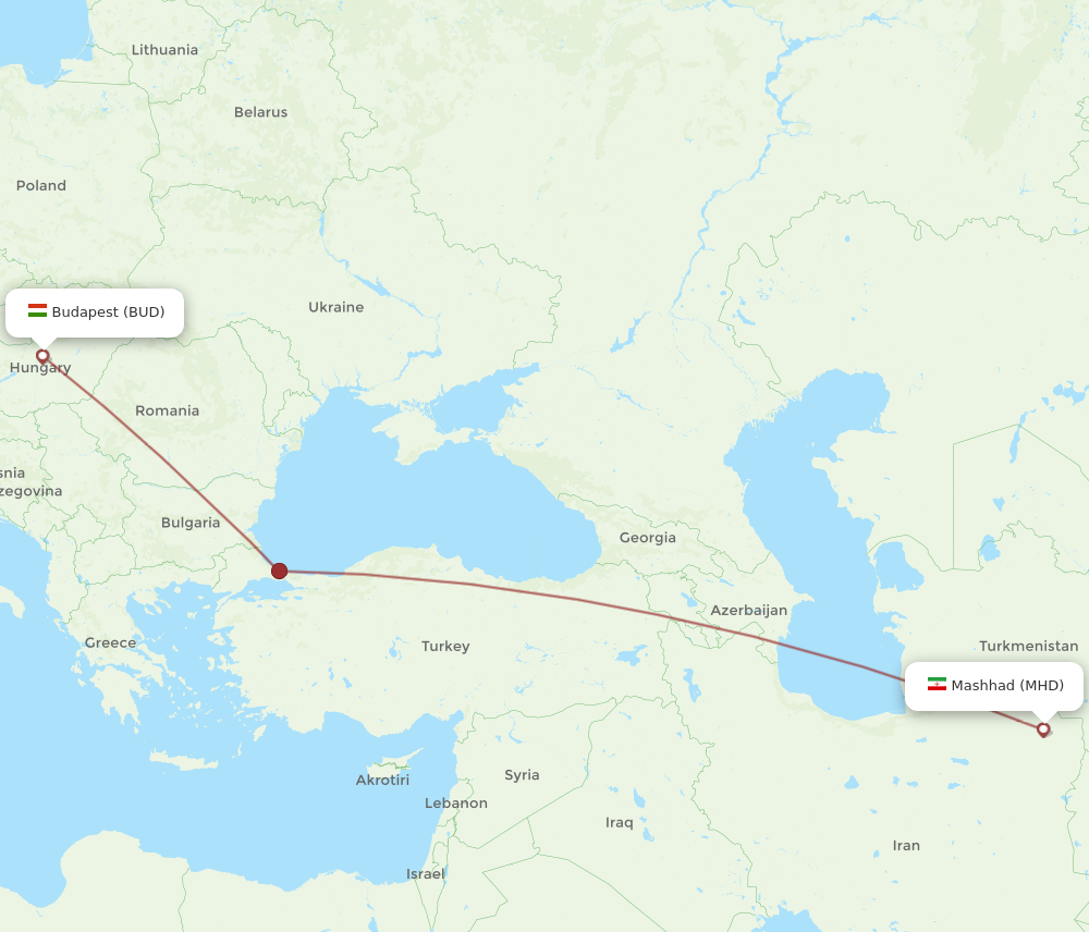 Flights From Budapest To Mashad Bud To Mhd Flight Routes