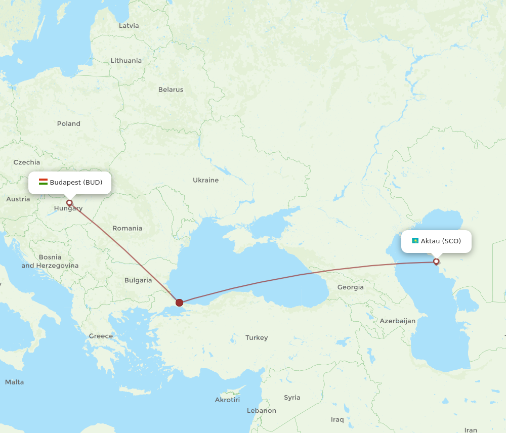 Flights From Budapest To Aktau BUD To SCO Flight Routes