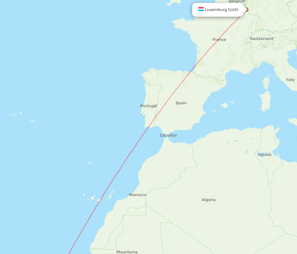 All Flight Routes From Boa Vista To Luxembourg BVC To LUX Flight Routes