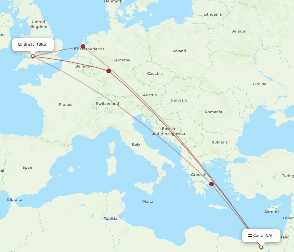 Flights From Cairo To Bristol Cai To Brs Flight Routes