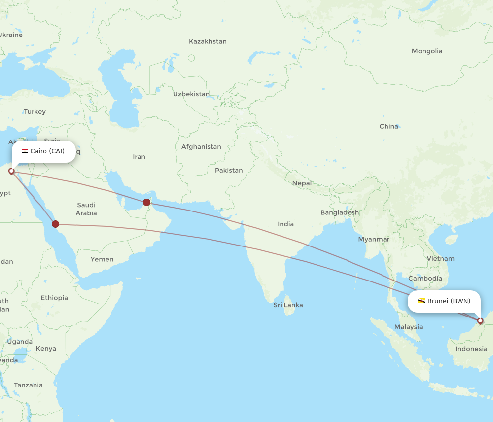 Flights From Cairo To Bandar Seri Begawan CAI To BWN Flight Routes