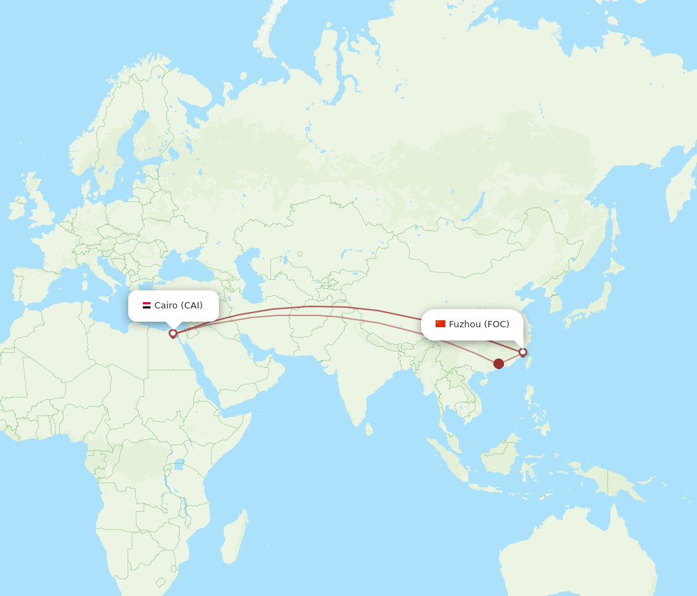 All Flight Routes From Cairo To Fuzhou CAI To FOC Flight Routes